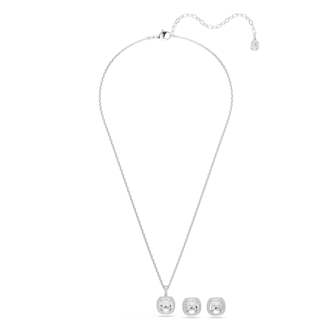 SWAROVSKI Una Angelic set, Cushion cut, White, Rhodium plated 5754343