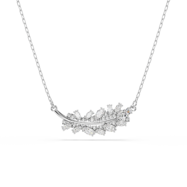 SWAROVSKI Vienna pendant, Mixed cuts, Feather, White, Rhodium plated 5756111