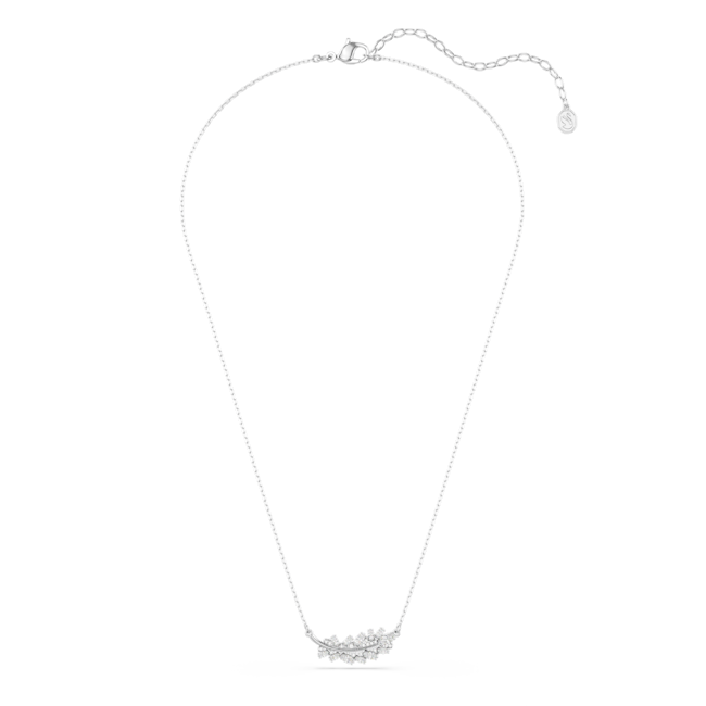 SWAROVSKI Vienna pendant, Mixed cuts, Feather, White, Rhodium plated 5756111