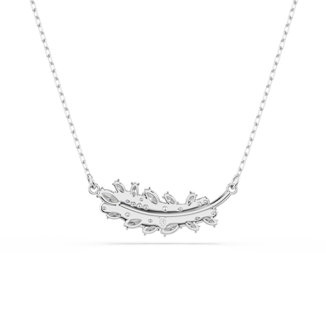 SWAROVSKI Vienna pendant, Mixed cuts, Feather, White, Rhodium plated 5756111