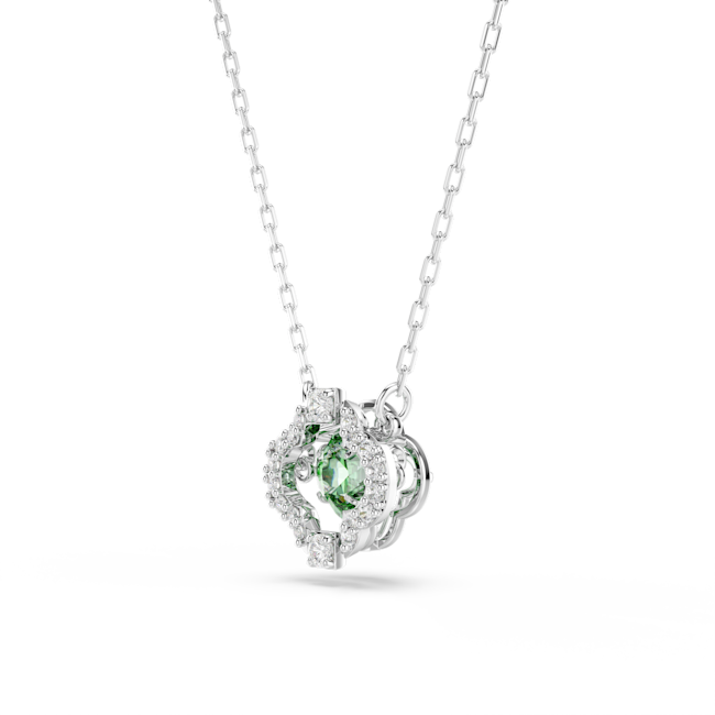 SWAROVSKI Una Angelic pendant, Mixed cuts, Green, Rhodium plated 5757785