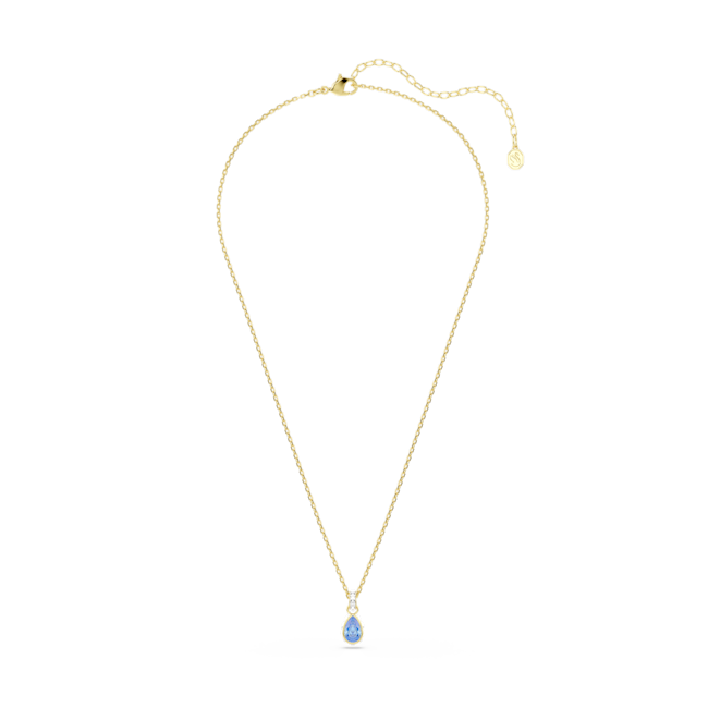 SWAROVSKI Chroma pendant, Pear cut, Blue, 18K gold finish 5757786