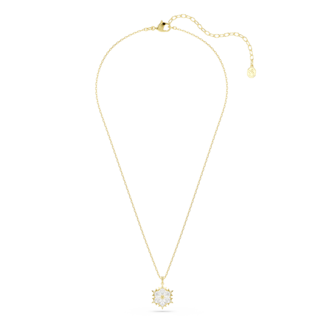 SWAROVSKI Magic pendant, Mixed cuts, Snowflake, White, 18K gold finish 5757788