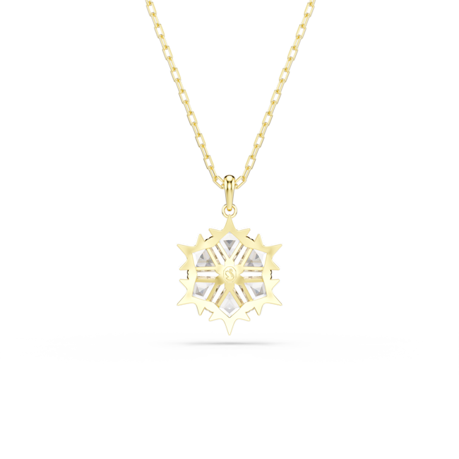 SWAROVSKI Magic pendant, Mixed cuts, Snowflake, White, 18K gold finish 5757788