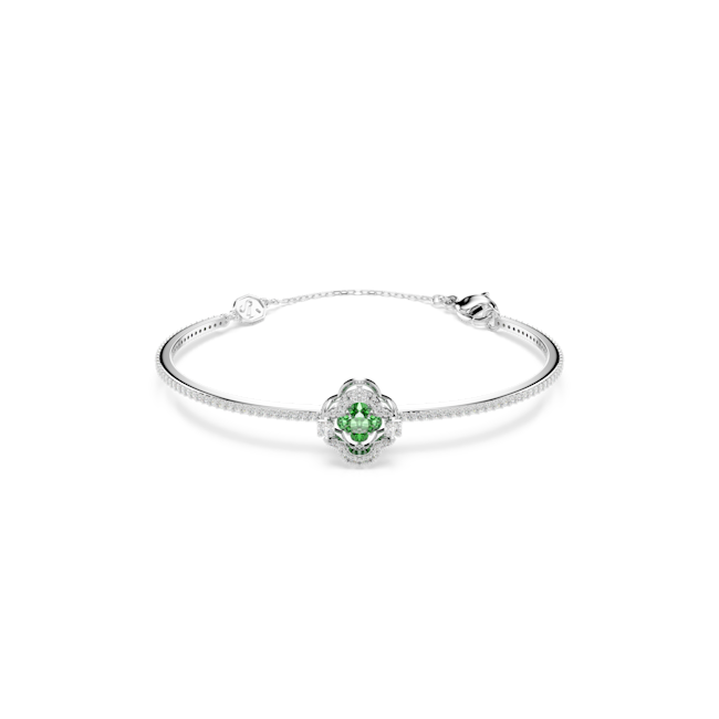 SWAROVSKI Una Angelic bangle, Mixed cuts, Green, Rhodium plated 5757791