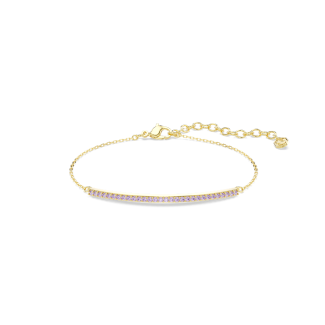 SWAROVSKI Only bracelet, Round cut, Purple, 18K gold finish 5757795