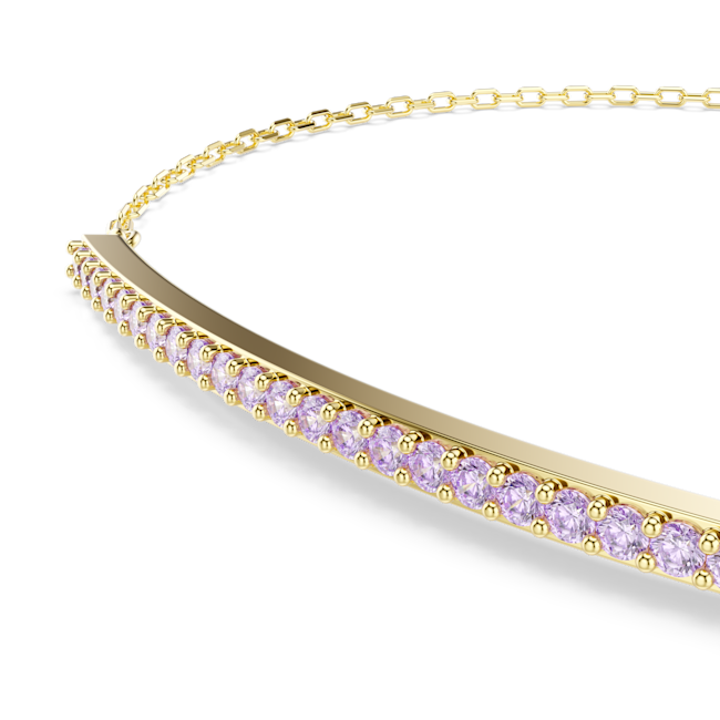 SWAROVSKI Only bracelet, Round cut, Purple, 18K gold finish 5757795