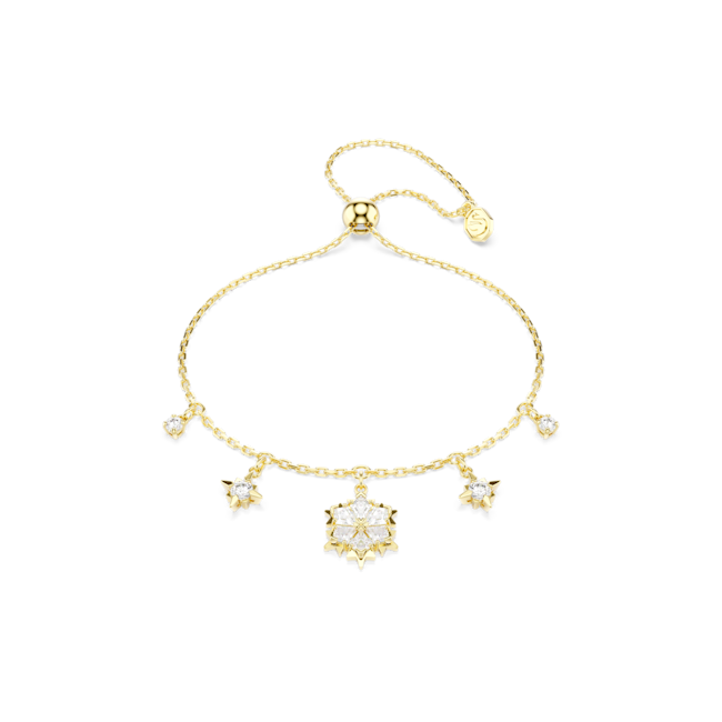 SWAROVSKI Magic bracelet, Mixed cuts, Snowflake, White, 18K gold finish 5757800