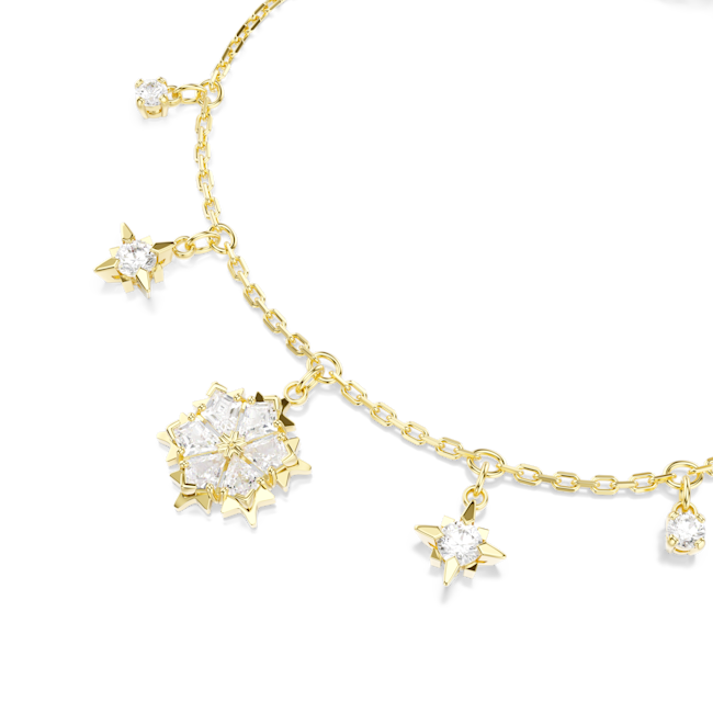 SWAROVSKI Magic bracelet, Mixed cuts, Snowflake, White, 18K gold finish 5757800