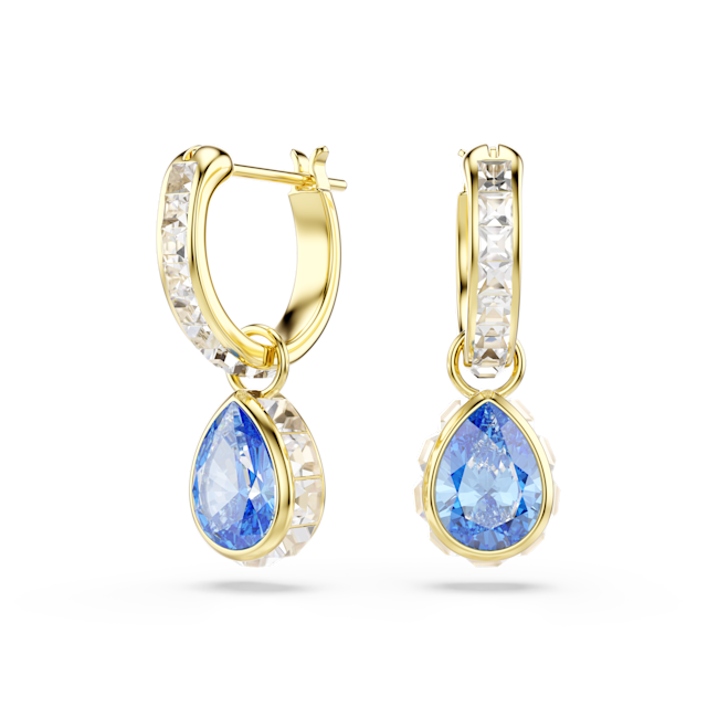 SWAROVSKI Chroma drop earrings Blue 18K gold finish 5757815