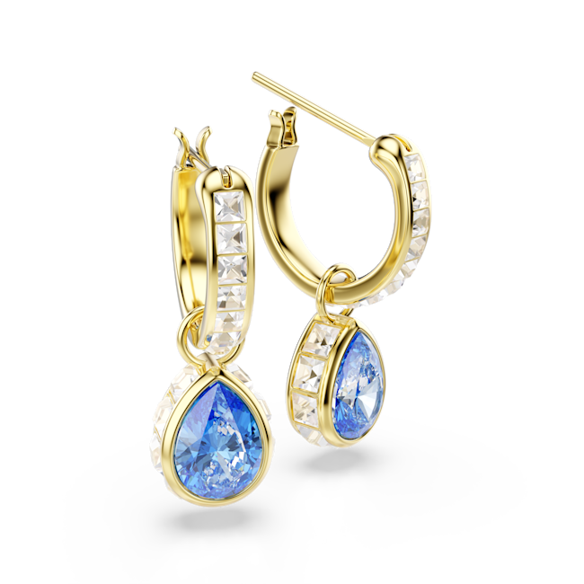 SWAROVSKI Chroma drop earrings Blue 18K gold finish 5757815