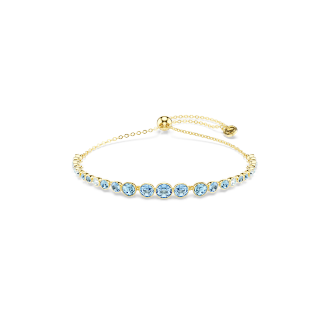 SWAROVSKI Imber bracelet, Round cut, Blue, 18K gold finish 5757824