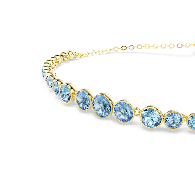SWAROVSKI Imber bracelet, Round cut, Blue, 18K gold finish 5757824