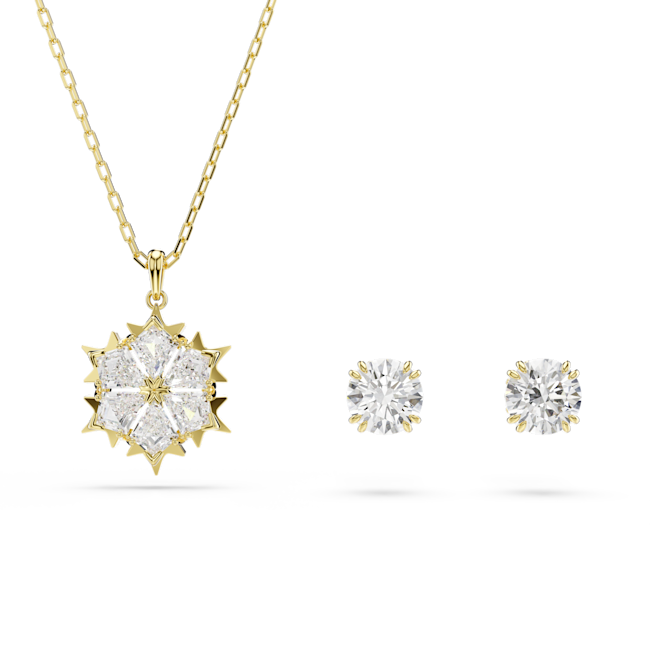 SWAROVSKI Magic set, Mixed cuts, Snowflake, White, 18K gold finish 5758002