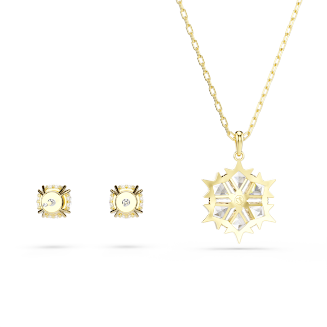SWAROVSKI Magic set, Mixed cuts, Snowflake, White, 18K gold finish 5758002