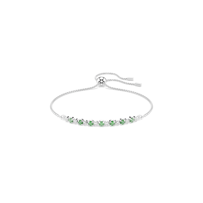 SWAROVSKI Matrix bracelet, Round cut, Green, Rhodium plated 5758987