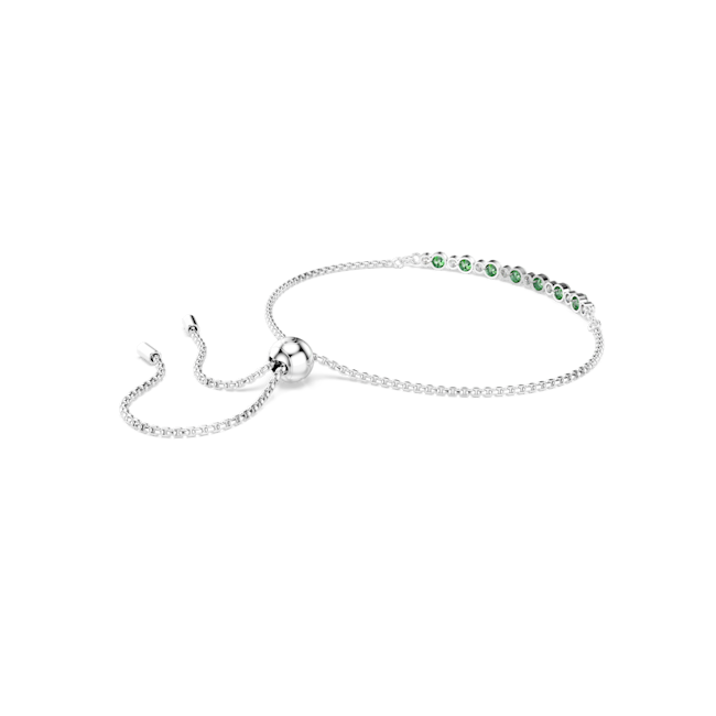 SWAROVSKI Matrix bracelet, Round cut, Green, Rhodium plated 5758987