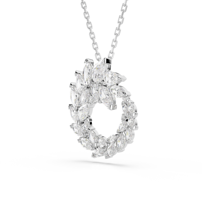 SWAROVSKI Mesmera pendant, Marquise cut, White, Rhodium plated 5759837