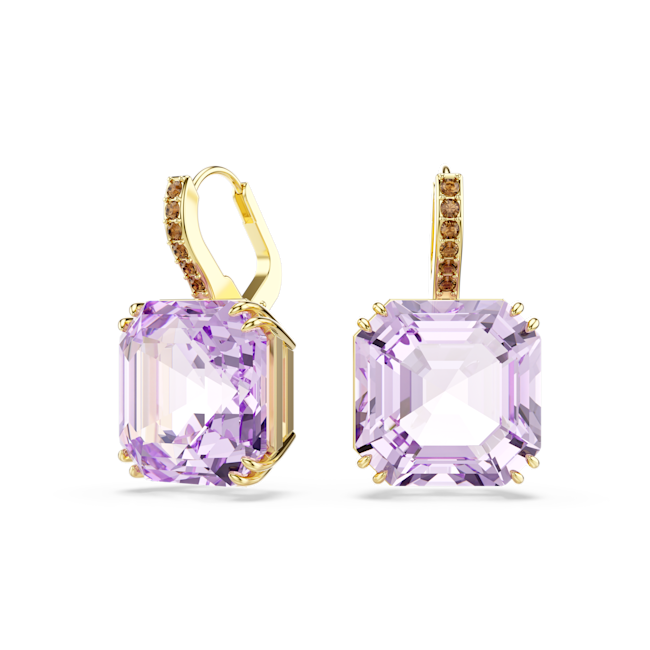 SWAROVSKI Millenia drop earrings Purple 18K gold finish 5759990