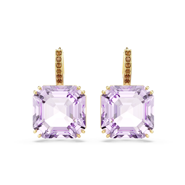 SWAROVSKI Millenia drop earrings Purple 18K gold finish 5759990