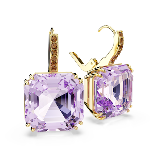 SWAROVSKI Millenia drop earrings Purple 18K gold finish 5759990