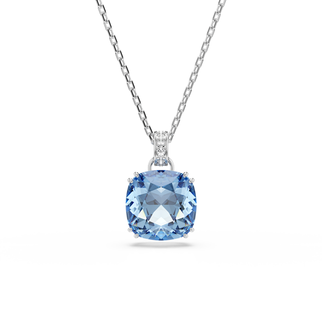 SWAROVSKI Millenia pendant, Cushion cut, Blue, Rhodium plated 5760057