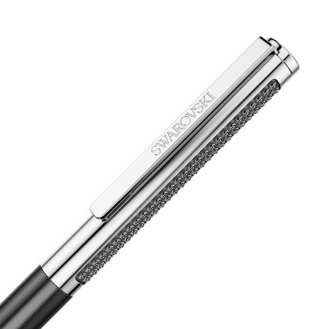 SWAROVSKI Matrix Tennis ballpoint pen, Black lacquered, Chrome plated 5760146