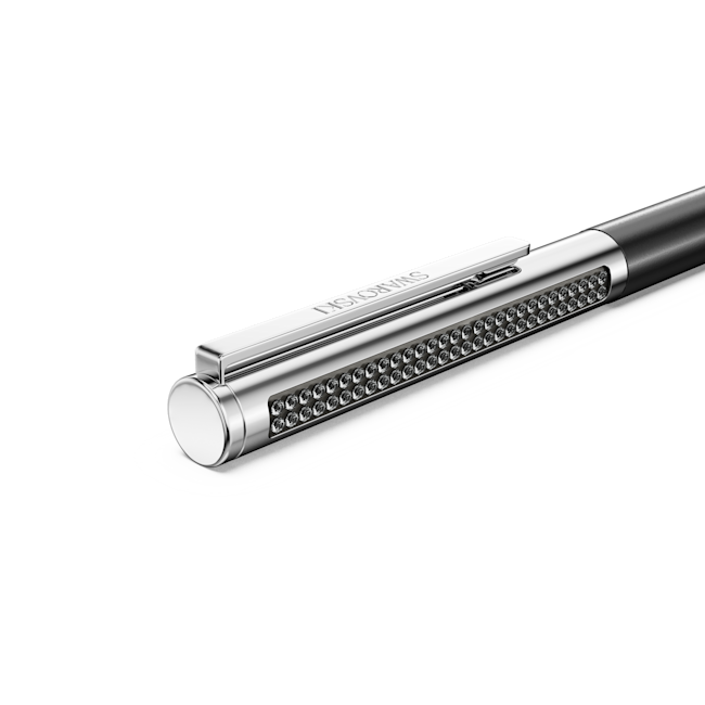 SWAROVSKI Matrix Tennis ballpoint pen, Black lacquered, Chrome plated 5760146