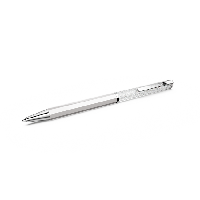 SWAROVSKI Crystalline ballpoint pen, White lacquered, Chrome plated 5760217