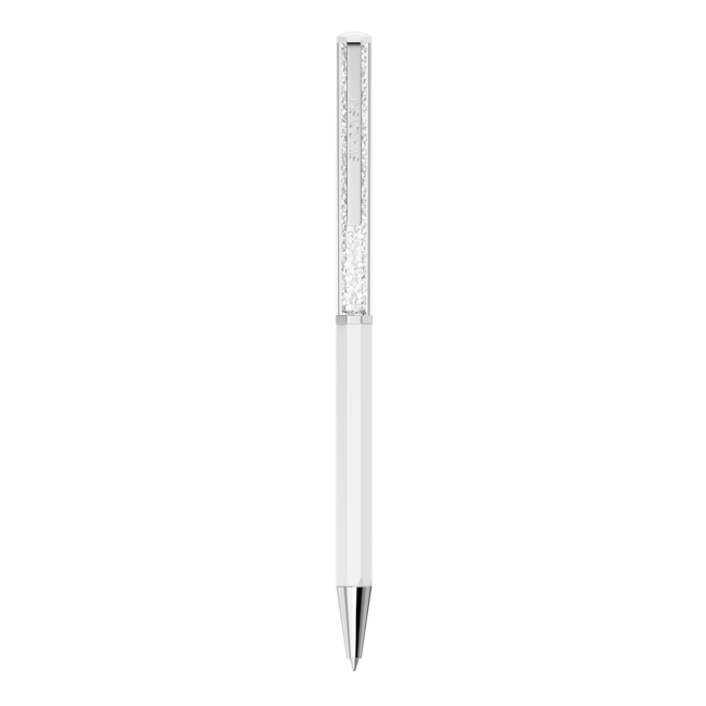 SWAROVSKI Crystalline ballpoint pen, White lacquered, Chrome plated 5760217