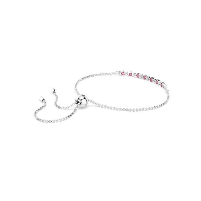 SWAROVSKI Matrix bracelet, Round cut, Pink, Rhodium plated 5763042