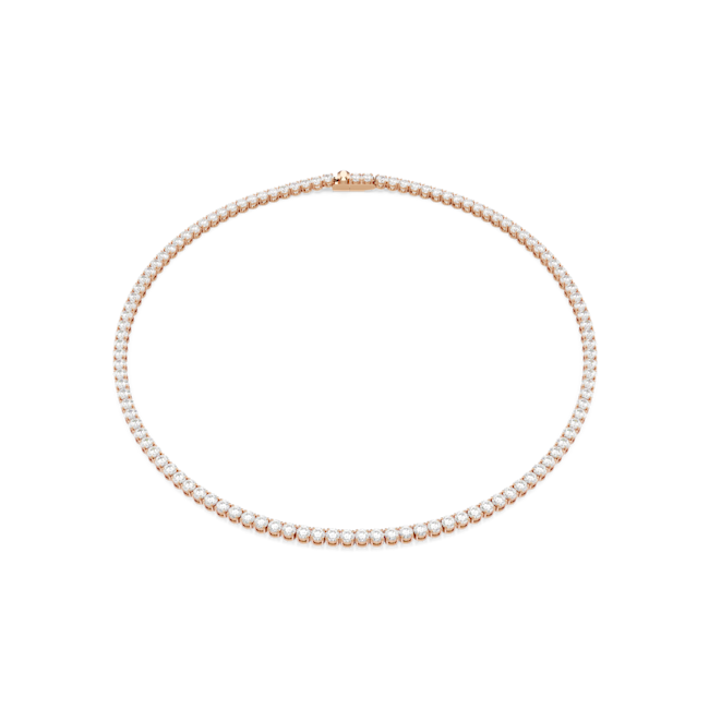 SWAROVSKI Matrix Tennis necklace, Round cut, White, 18K rose gold finish 5764194