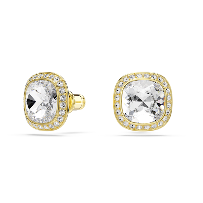 SWAROVSKI Una Angelic stud earrings, Cushion cut, White, 18K gold finish 5764762