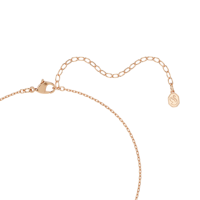 SWAROVSKI Swan pendant, Mixed cuts, Swan, Black, 18K rose gold finish 5764882