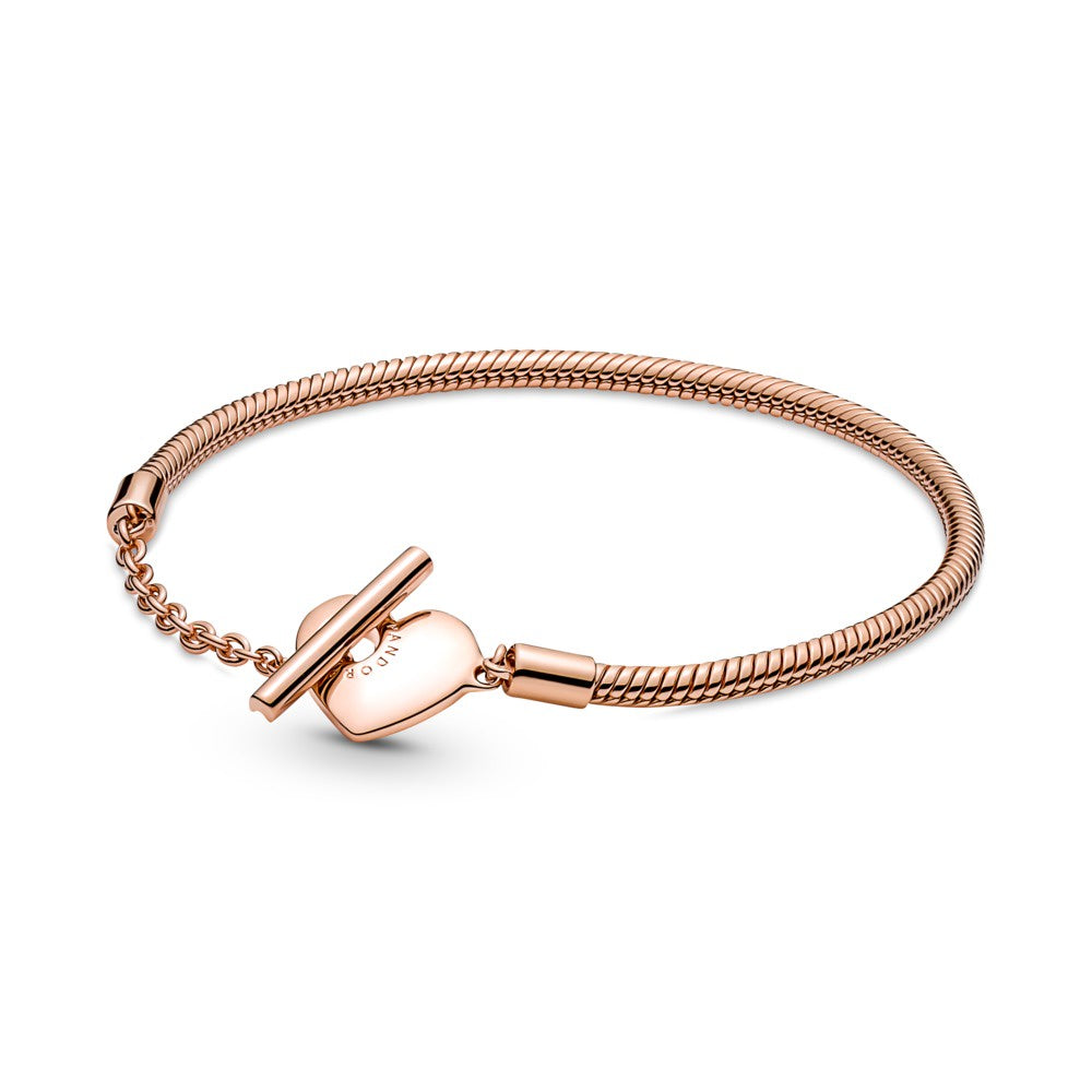 Pandora Moments Heart T-Bar Snake Chain Bracelet 589285C00-21 - 589285C00-21