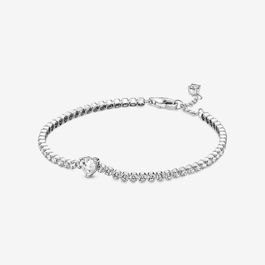 PANDORA Silver Heart Tennis Bracelet 590041C01