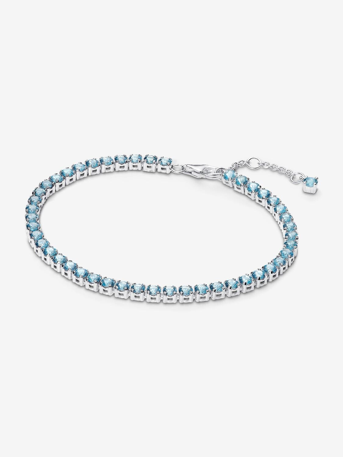 PANDORA Sparkling Light Blue Tennis Bracelet Silver 591469C03