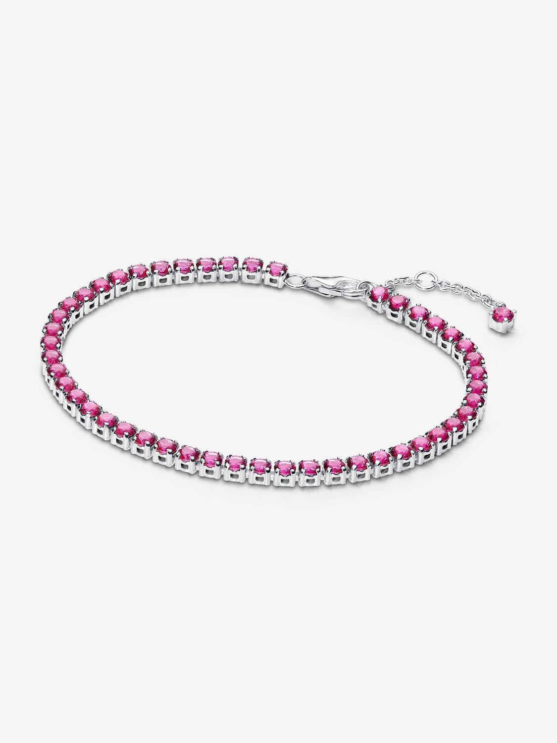 PANDORA Sparkling Pink Tennis Bracelet Silver 591469C04