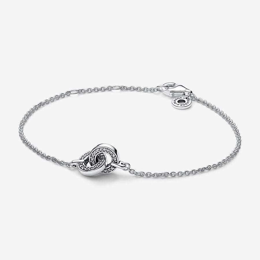 PANDORA Signature Intertwined Pavé Chain Bracelet 592742C01 - 592742C01-18 - 592742C01-18