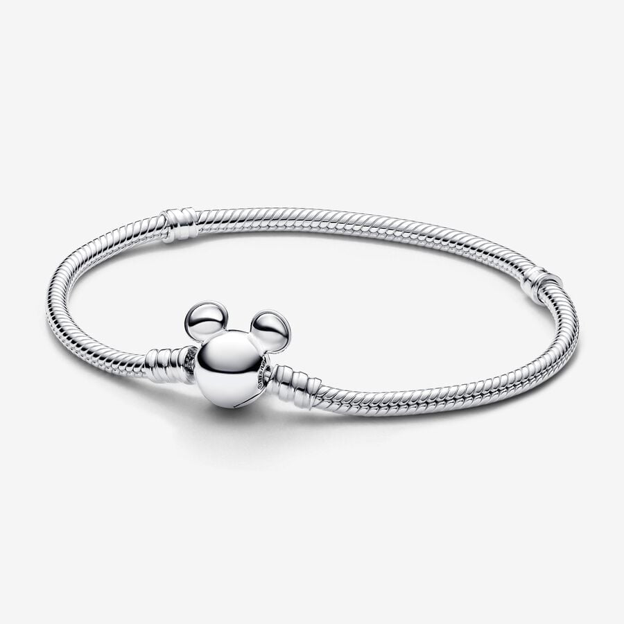 PANDORA Disney Mickey Mouse Clasp Moments Snake Chain Bracelet 593061C00