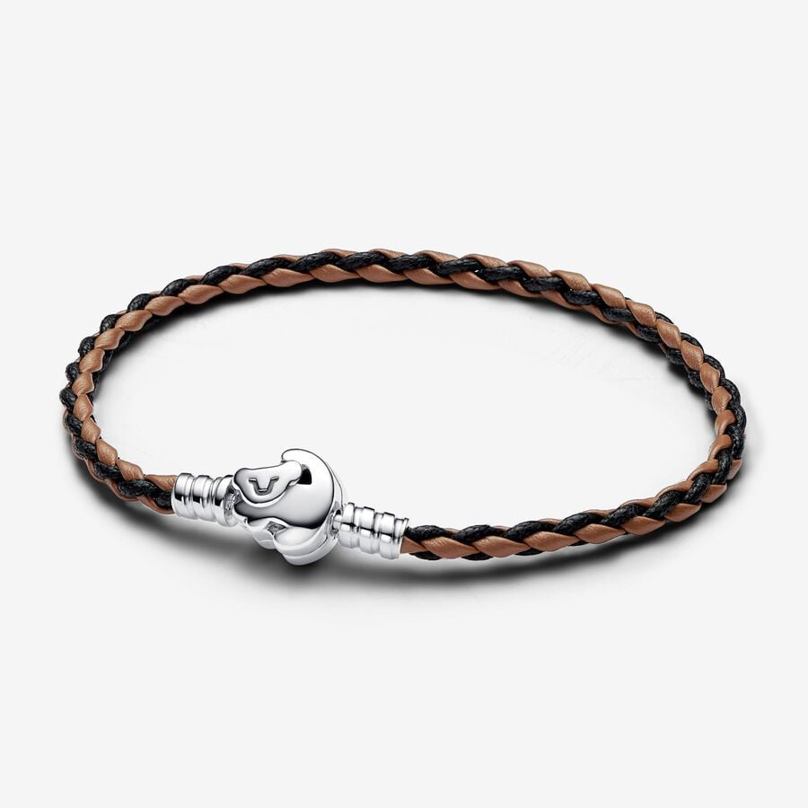 PANDORA Disney The Lion King Clasp Pandora Moments Braided Leather Bracelet 593361C01