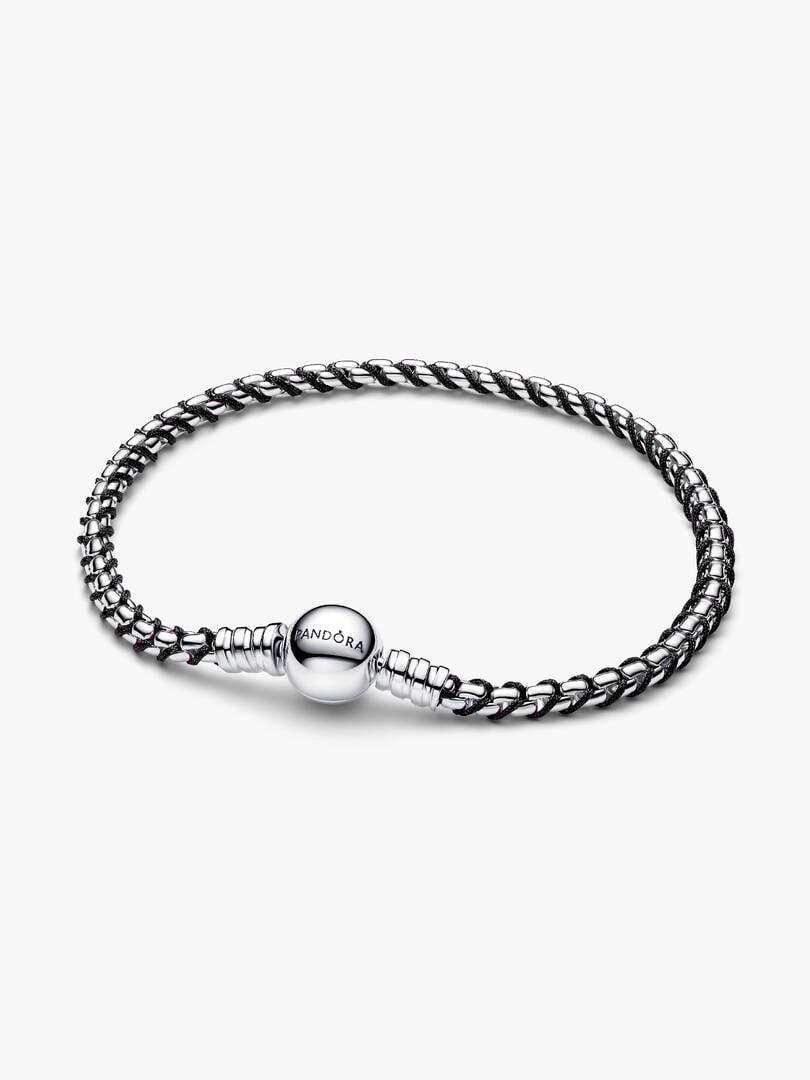PANDORA Black Cord Box Chain Bracelet 593816C02