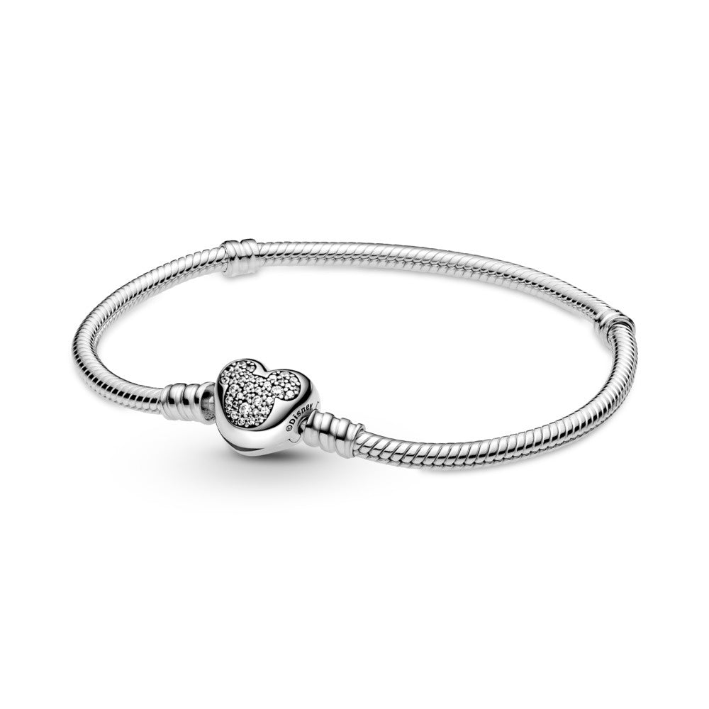 PANDORA Disney Silver Snake chain Bracelet with Mickey Clasp 599299C01 - 599299C01-20 - 599299C01-20