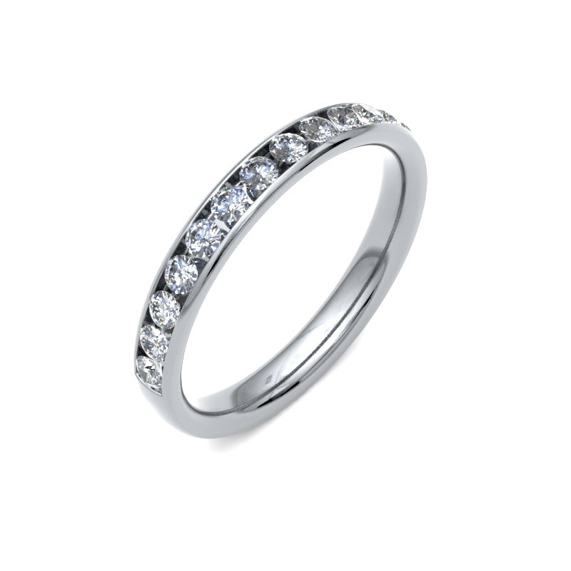 9ct White Gold Diamond Half Eternity Ring 0.40ct RBC300