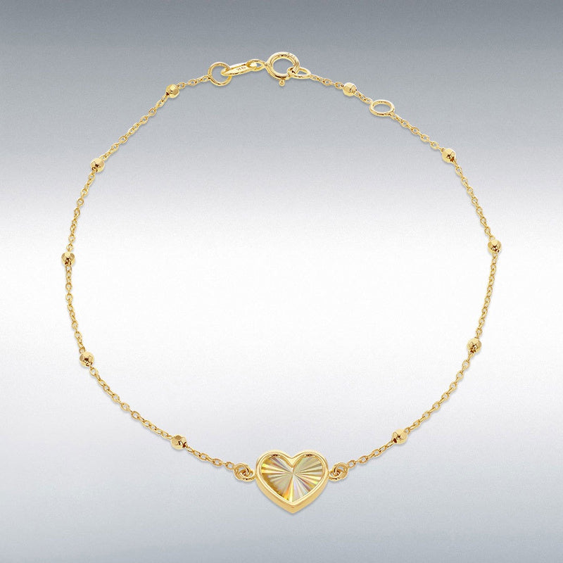 9ct Gold Rainbow Heart Bracelet 1.29.3342