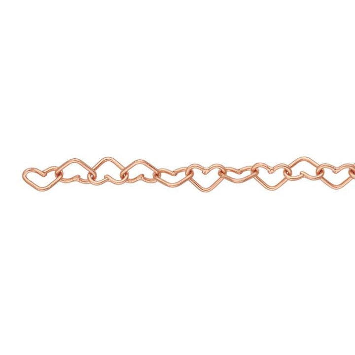 Perma Jewel Rose Gold Filled Heart Link Chain PJ-1420RGF1005