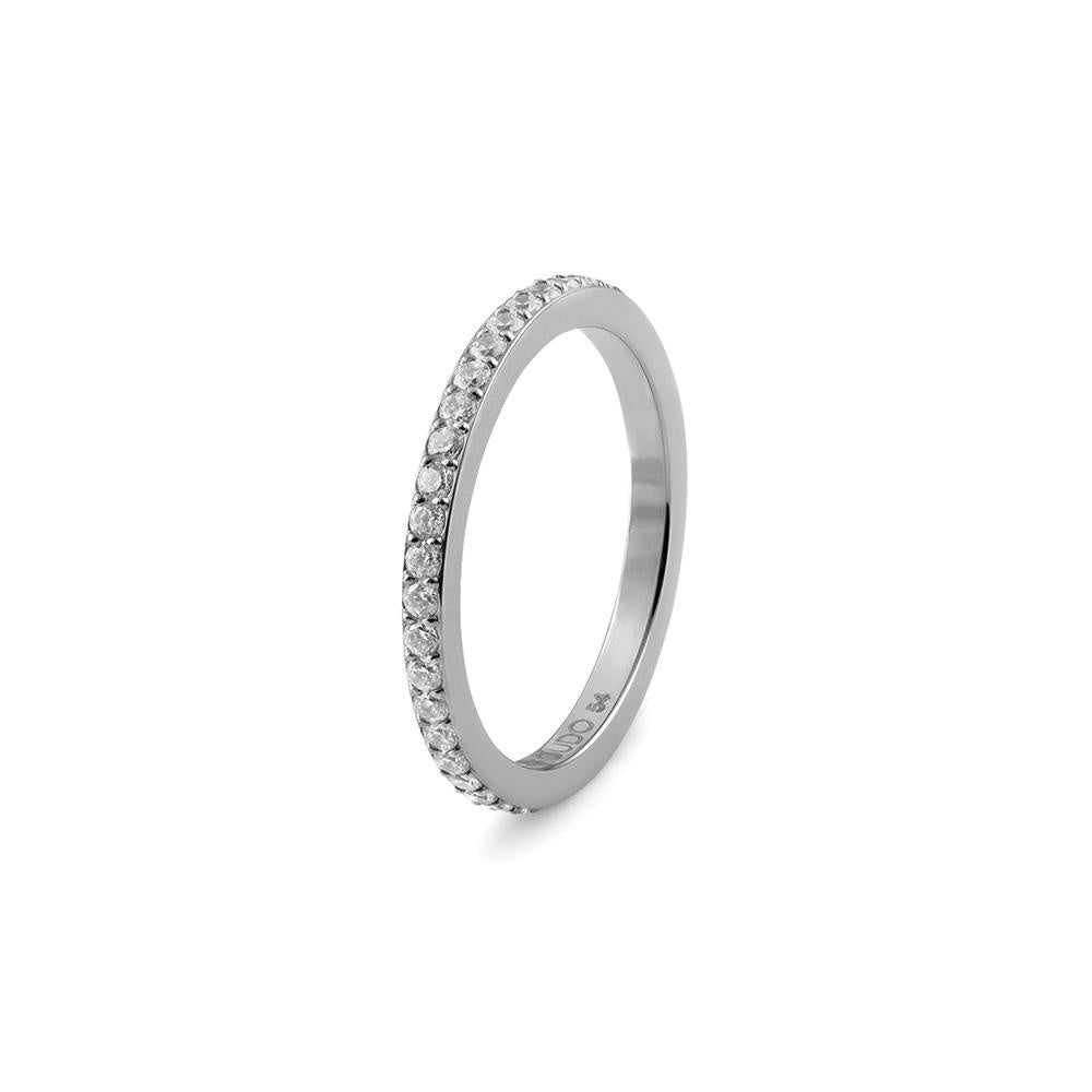 Qudo S/S CZ Small Eternity Spacer Ring Size 54 681114