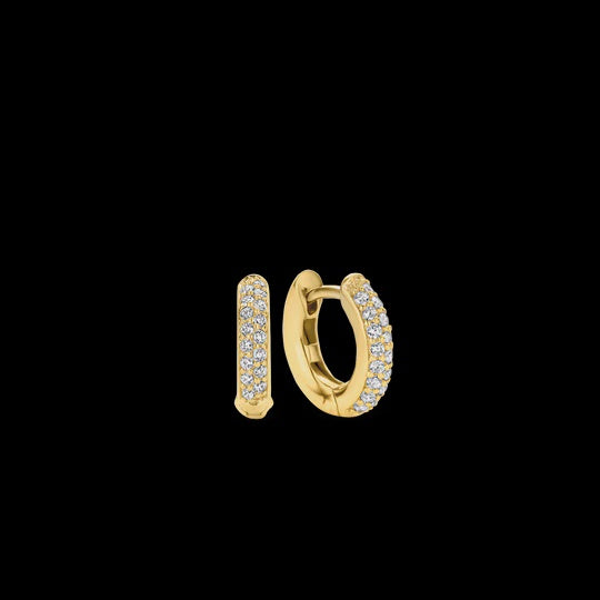 TI SENTO Stardust Small Tennis Hoop Earrings Gilded 7210ZY