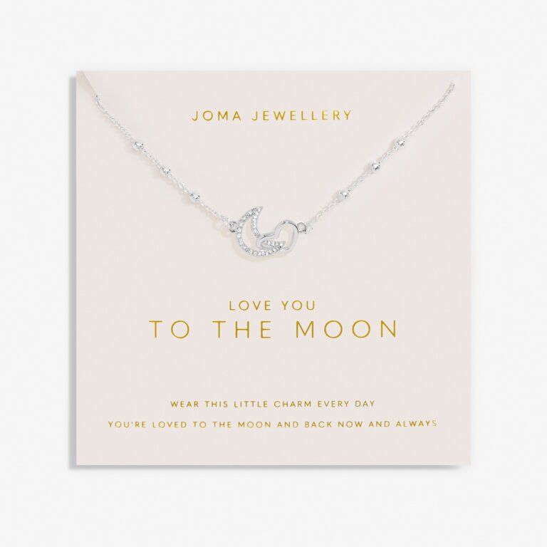 Joma Jewellery Forever Yours 'Love You To The Moon' Necklace In Silver Plating 7488