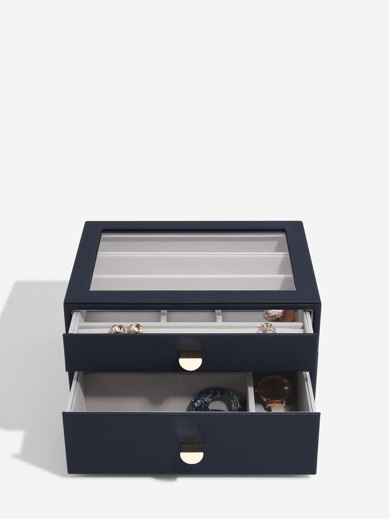 STACKERS Classic Jewellery Box with Drawers Navy 76062